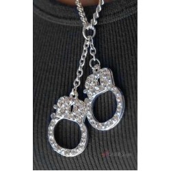Rhinestone Handcuff Necklace