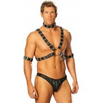 Mens Adjustable 4 Piece Leather Harness