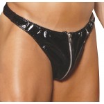 Mens Vinyl Zip Up Thong