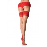 Cuban Heel Red Backseam Stockings