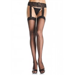 Lace Garter Belt Suspender Queen Size Stockings  - Pack of 3