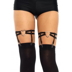 Black Heart Leg Garters