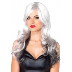 Allure Gray Wig with Black Tips