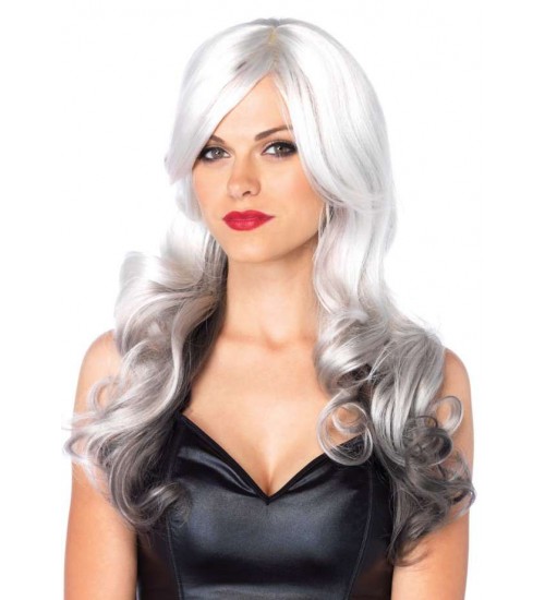 Allure Gray Wig with Black Tips