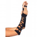 Black Shredded Arm Warmers