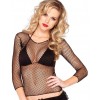 Black Fishnet Long Sleeve Shirt