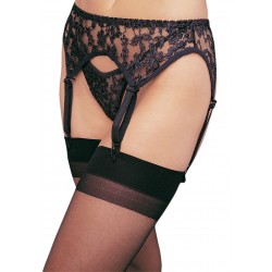 Black Lace Garterbelt and Thong Set