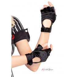 Fingerless Black Motorcycle Gloves