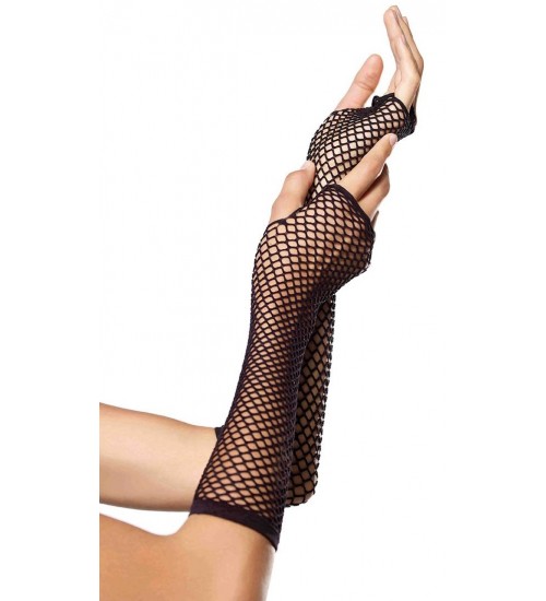 Black Triangle Net Fingerless Gloves