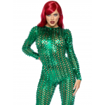 Metallic Green Laser Cut Catsuit
