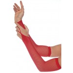 Red Fishnet Arm Warmers