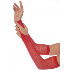 Red Fishnet Arm Warmers