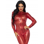 Metallic Red Laser Cut Catsuit