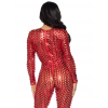 Metallic Red Laser Cut Catsuit