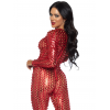 Metallic Red Laser Cut Catsuit