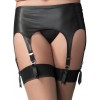 Black Rubber Look Garter Belt