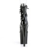 Xtreme 8 Inch Black Patent Platform Peep Toe Boots