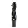 Xtreme 8 Inch Black Patent Platform Peep Toe Boots