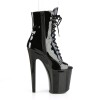 Xtreme 8 Inch Black Patent Platform Peep Toe Boots