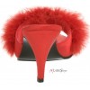 Amour Red Maribou Trimmed Slipper