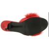 Amour Red Maribou Trimmed Slipper