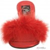 Amour Red Maribou Trimmed Slipper