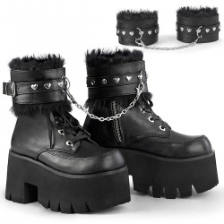 Ashes Black Hobble Boots with Removable Ankle Cuffs