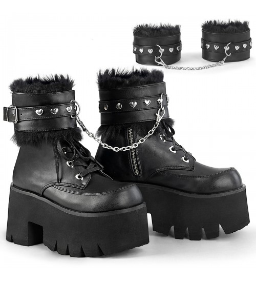 Ashes Black Hobble Boots with Removable Ankle Cuffs