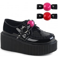 Ball Gag Black Faux Leather Womens Creeper
