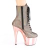 Adore Rose Gold Hologram Fishnet Ankle Boots