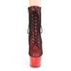 Adore Red Hologram Fishnet Ankle Boots