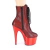 Adore Red Hologram Fishnet Ankle Boots