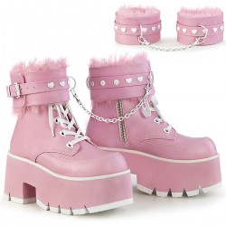 Ashes Pink Hobble Boots with Removable Ankle Cuffs