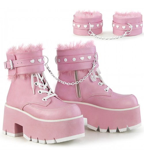 Ashes Pink Hobble Boots with Removable Ankle Cuffs