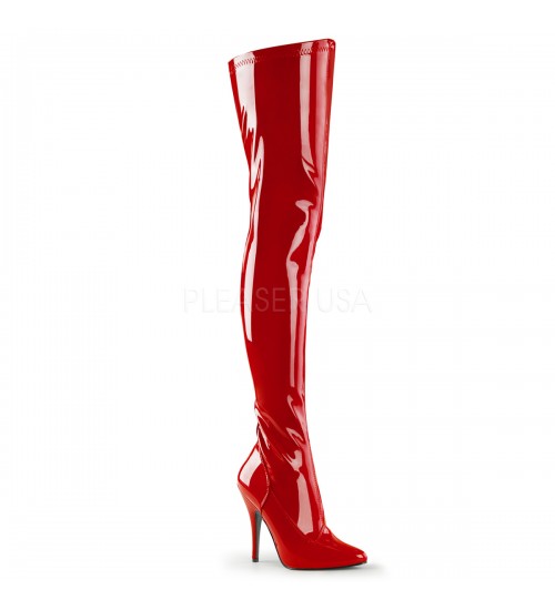 Seduce Red High Heel Thigh High Boots