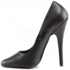 Black Leather 6 Inch Domina High Heel Pump