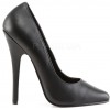 Black Leather 6 Inch Domina High Heel Pump