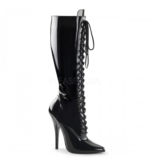 Domina Faux Leather Lace Up Boots