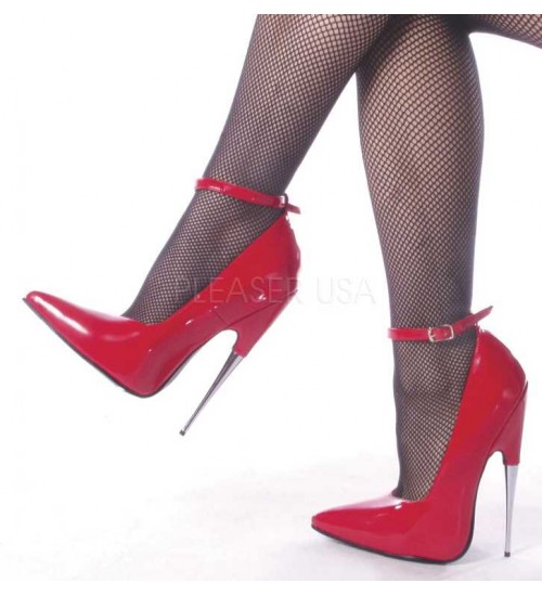 Scream Red Ankle Strap Extreme Heel Fetish Pump