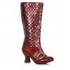 Snake Buckled Snakeskin Boots for Women in Red