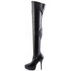 Black Indulge Faux Leather Stiletto Heel Boots