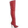 Legend Red Lace up Back Leather Thigh High Boots