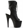 Black Faux Leather Adore Platform Ankle Boots