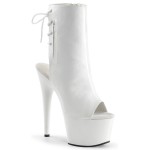 White Peep Toe and Heel Platform Ankle Boots