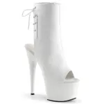 White Peep Toe and Heel Platform Ankle Boots