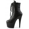 Adore Black Faux Leather Platform Granny Ankle Boots