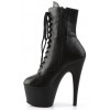 Adore Black Leather Platform Ankle Boots