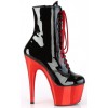 Red Chrome Platform Adore Black Granny Ankle Boots