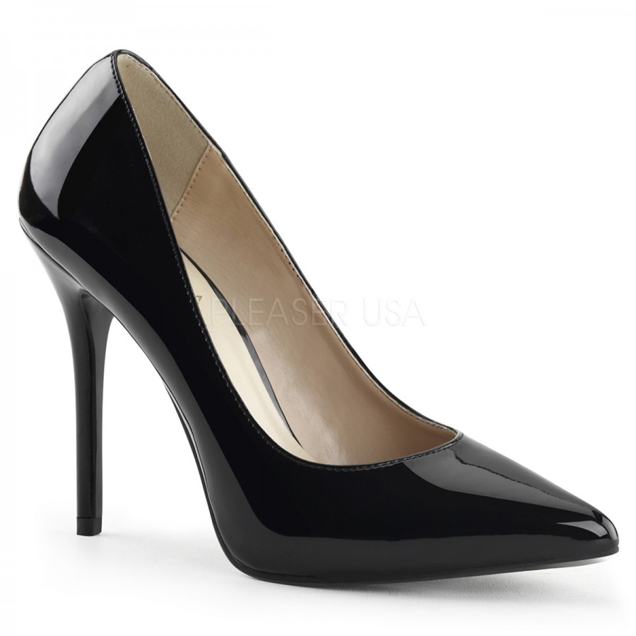 patent black high heels