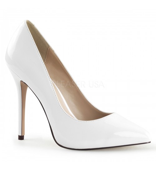 Amuse White 5 Inch High Heel Pump